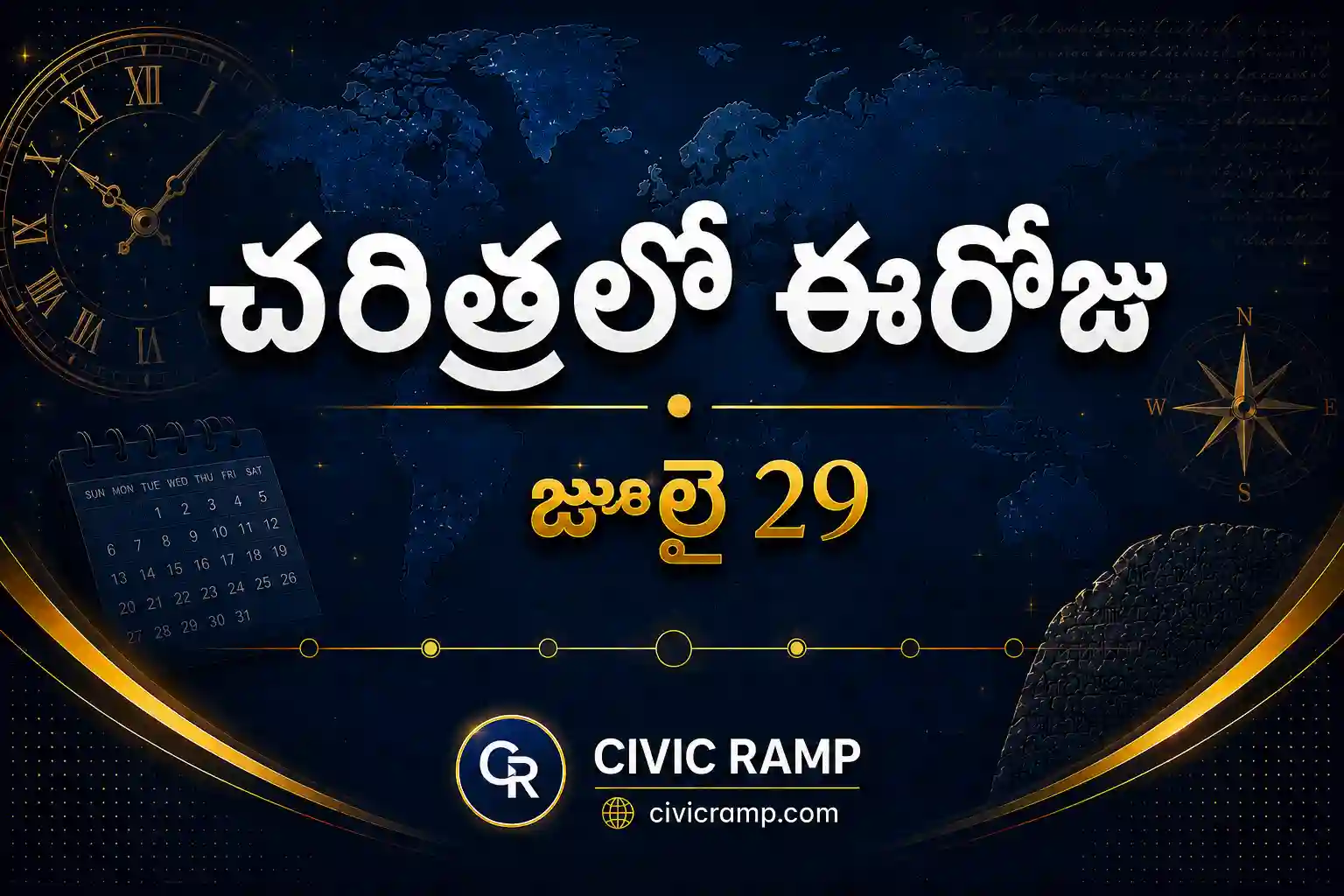 చరిత్రలో ఈరోజు జూలై 29 – ముఖ్య సంఘటనలు, ప్రముఖుల జననాలు, జాతీయ మరియు అంతర్జాతీయ దినోత్సవాలు.