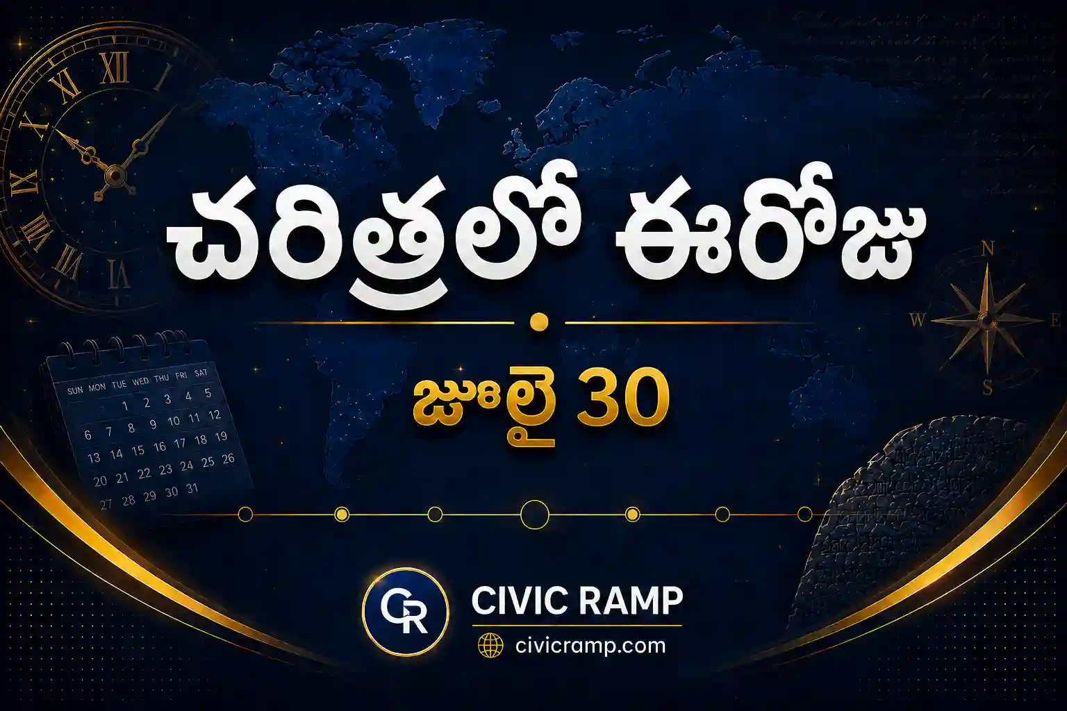 చరిత్రలో ఈరోజు జూలై 30 – ముఖ్య సంఘటనలు, ప్రముఖుల జననాలు, జాతీయ మరియు అంతర్జాతీయ దినోత్సవాలు.