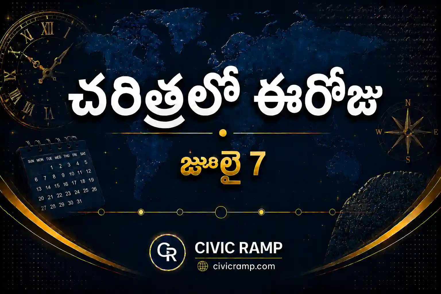 చరిత్రలో ఈరోజు జూలై 7 – ముఖ్య సంఘటనలు, ప్రముఖుల జననాలు, జాతీయ మరియు అంతర్జాతీయ దినోత్సవాలు.