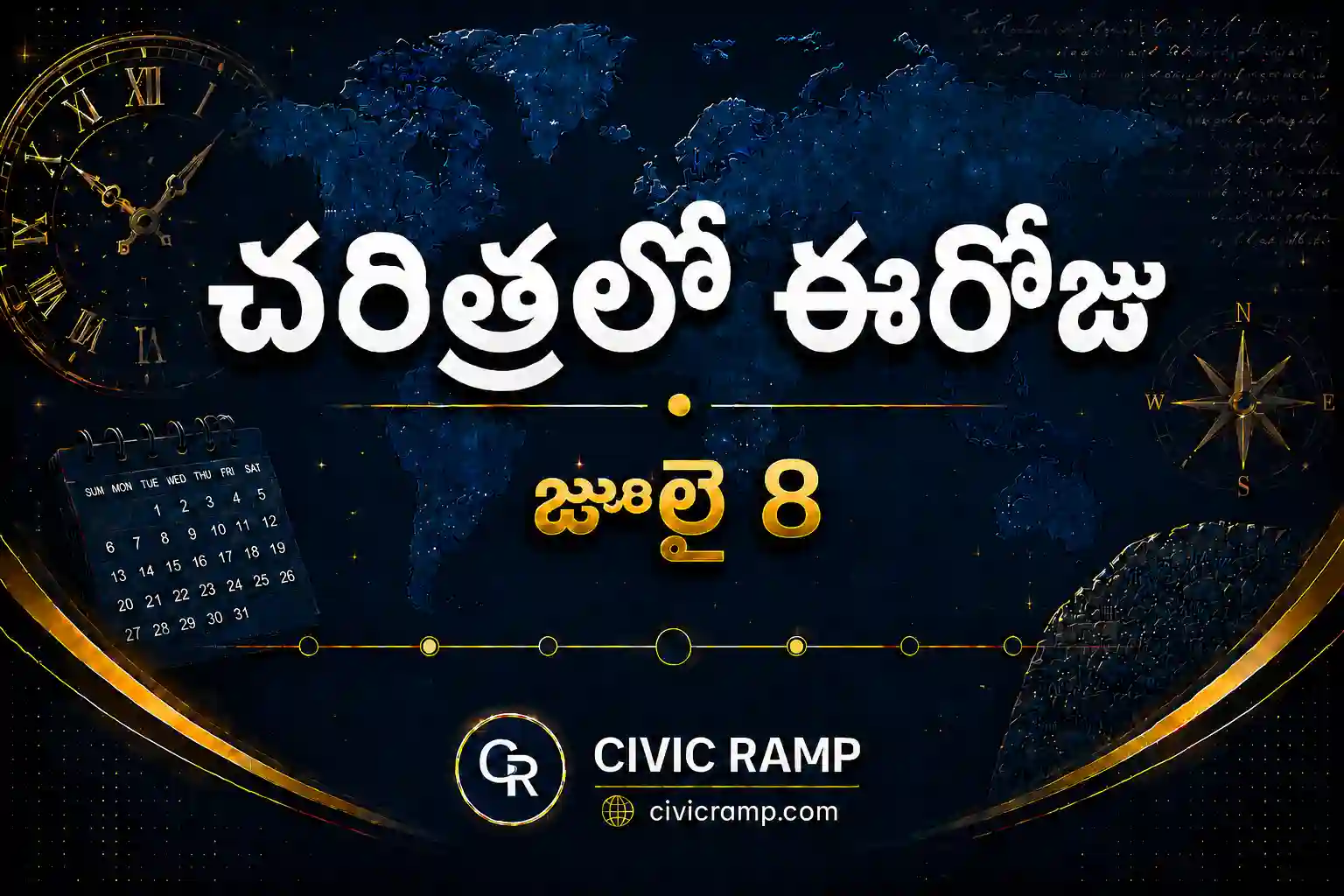 చరిత్రలో ఈరోజు జూలై 8 – ముఖ్య సంఘటనలు, ప్రముఖుల జననాలు, జాతీయ మరియు అంతర్జాతీయ దినోత్సవాలు.