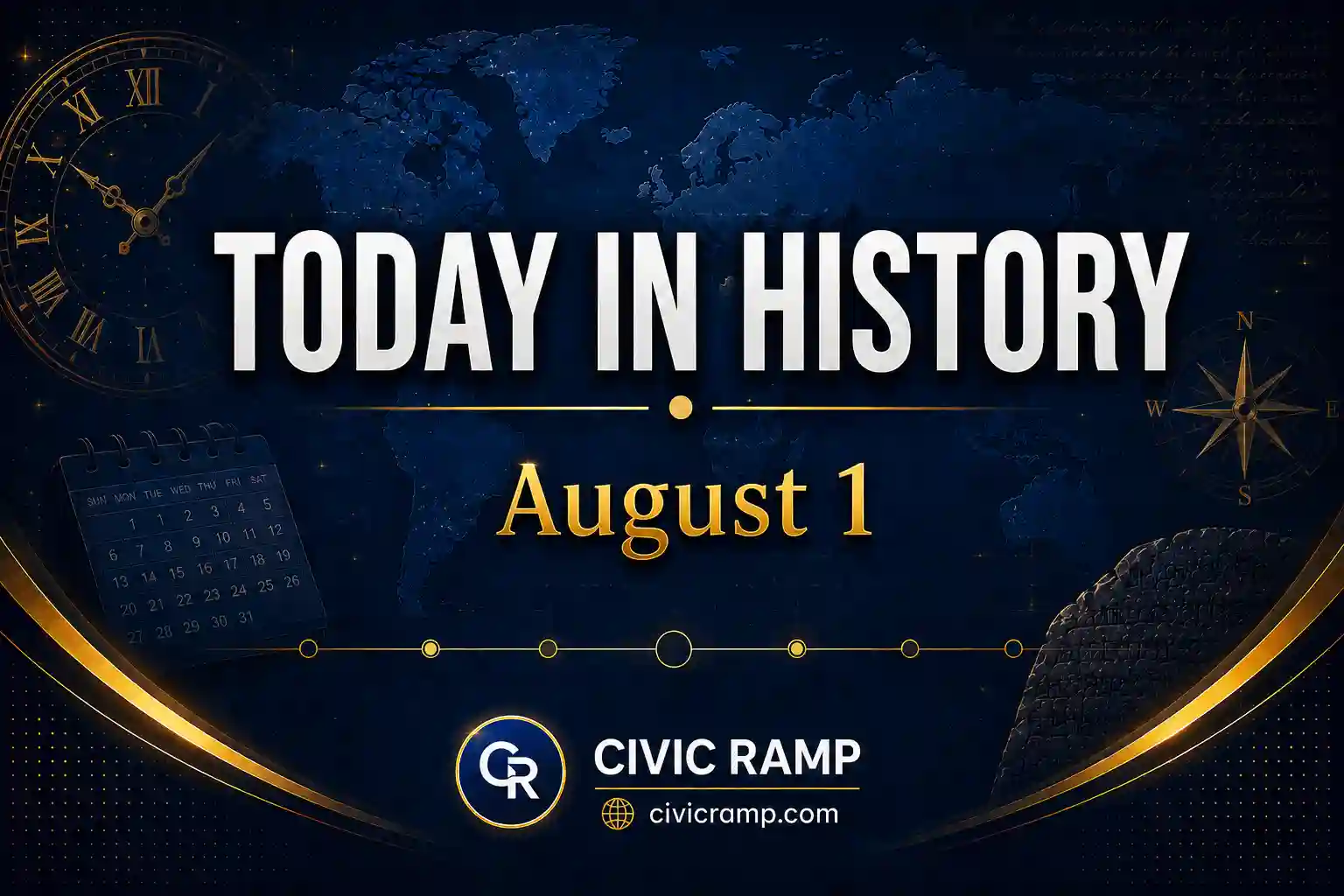 Today in History August 1 featuring important historical events, famous birthdays, national and international days.