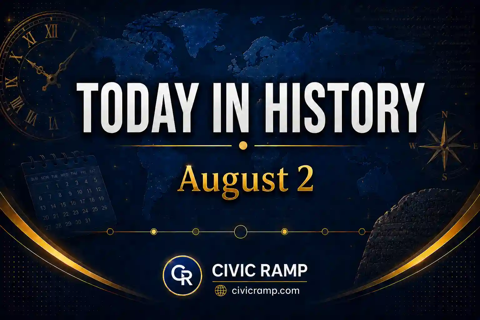 Today in History August 2 featuring important historical events, famous birthdays, national and international days.