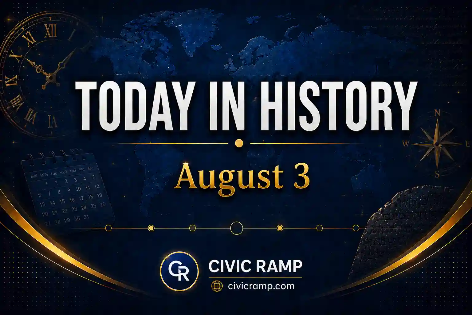 Today in History August 3 featuring important historical events, famous birthdays, national and international days.