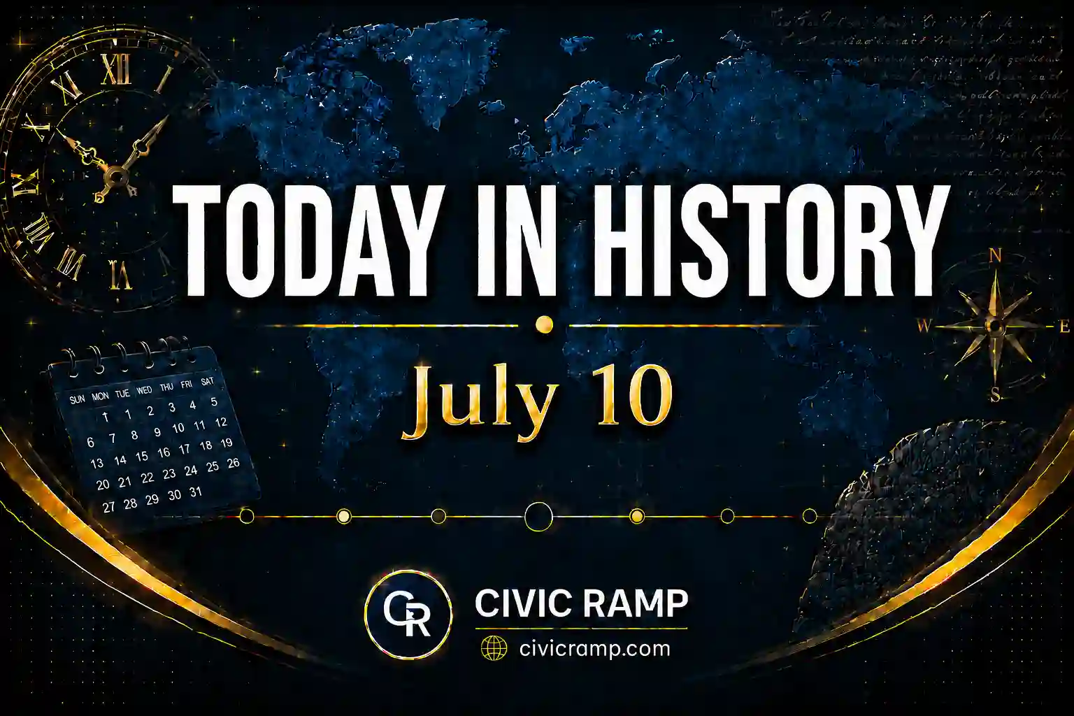 Today in History July 10 featuring important historical events, famous birthdays, national and international days.