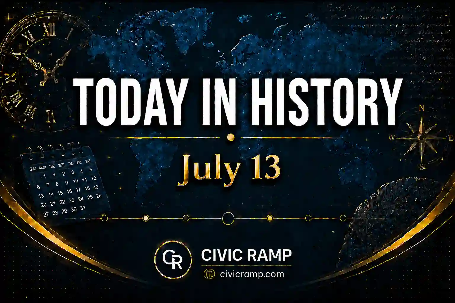 Today in History July 13 featuring important historical events, famous birthdays, national and international days.