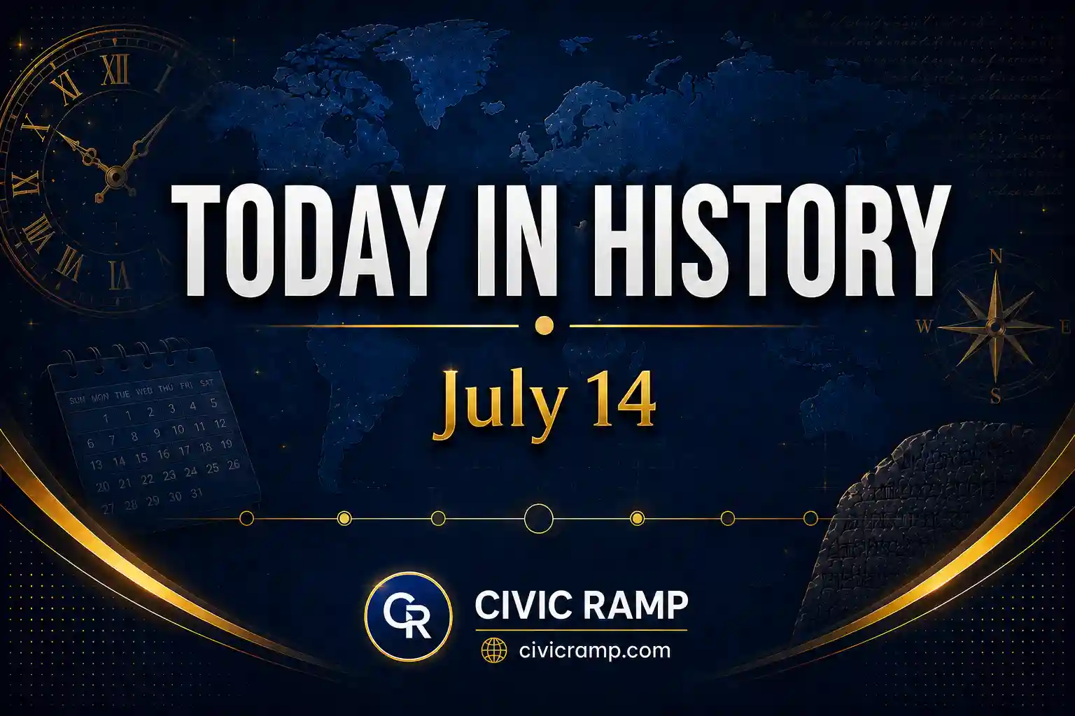 Today in History July 14 featuring important historical events, famous birthdays, national and international days.