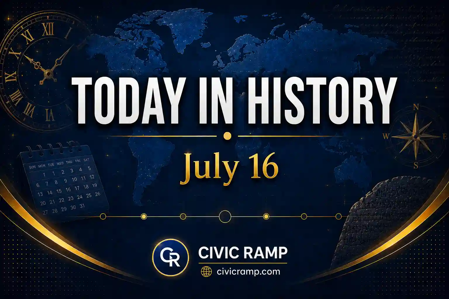 Today in History July 16 featuring important historical events, famous birthdays, national and international days.