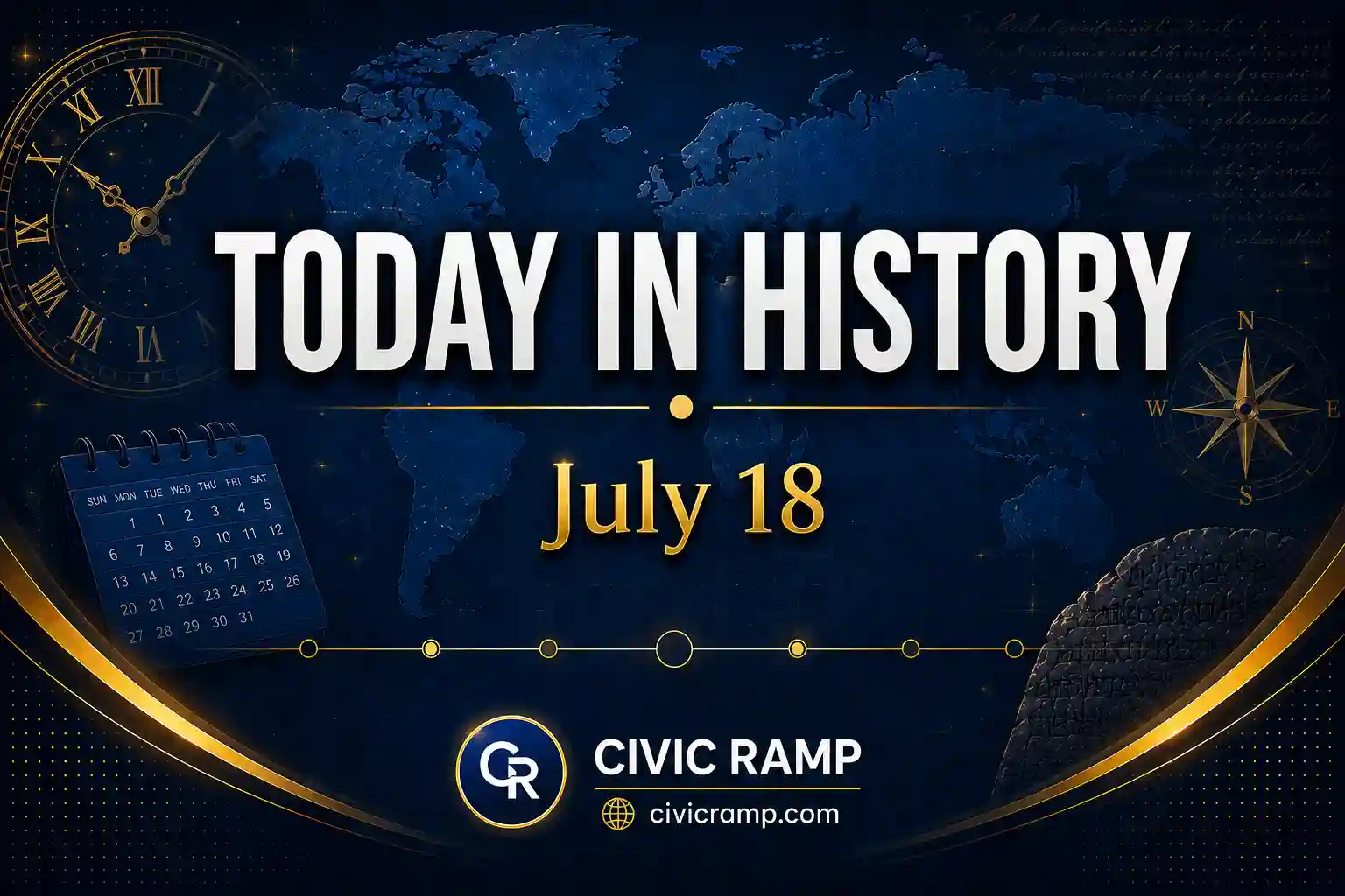 Today in History July 18 featuring important historical events, famous birthdays, national and international days.