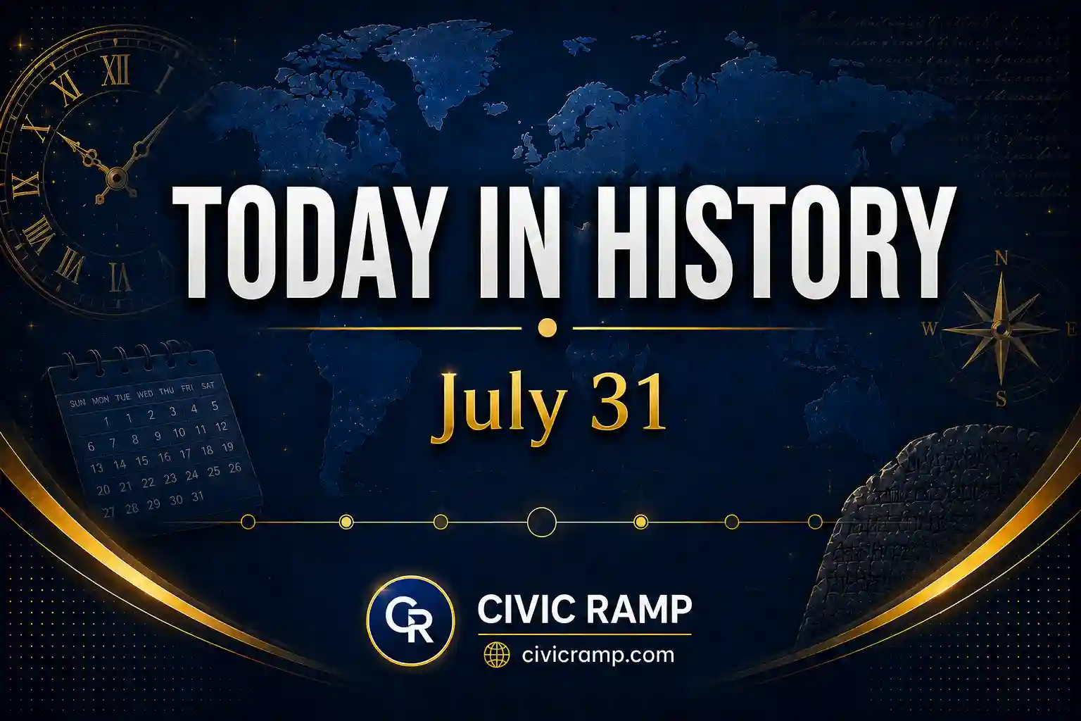 Today in History July 31 featuring important historical events, famous birthdays, national and international days.