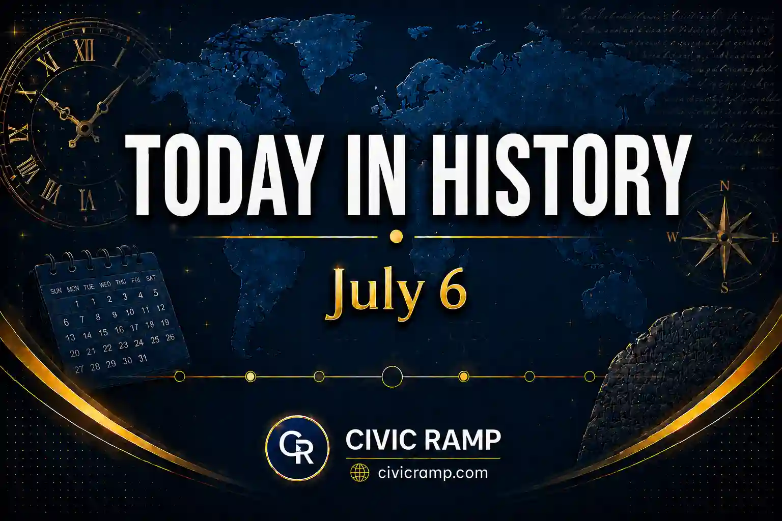 Today in History July 6 featuring important historical events, famous birthdays, national and international days.