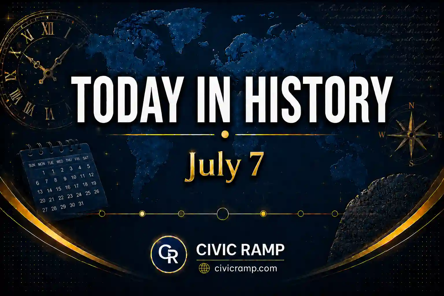 Today in History July 7 featuring important historical events, famous birthdays, national and international days.