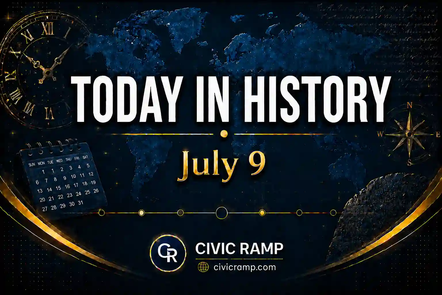 Today in History July 9 featuring important historical events, famous birthdays, national and international days.