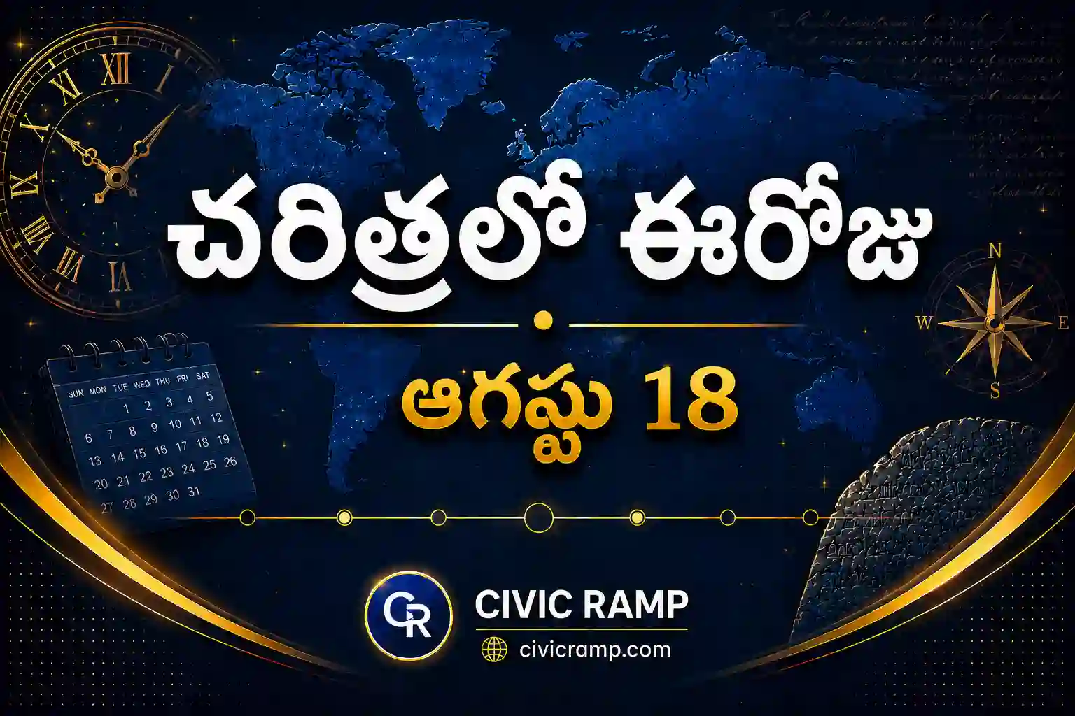 చరిత్రలో ఈరోజు —  ఆగస్టు 18: ముఖ్య సంఘటనలు, ప్రముఖుల జననాలు, జాతీయ & అంతర్జాతీయ దినోత్సవాలు