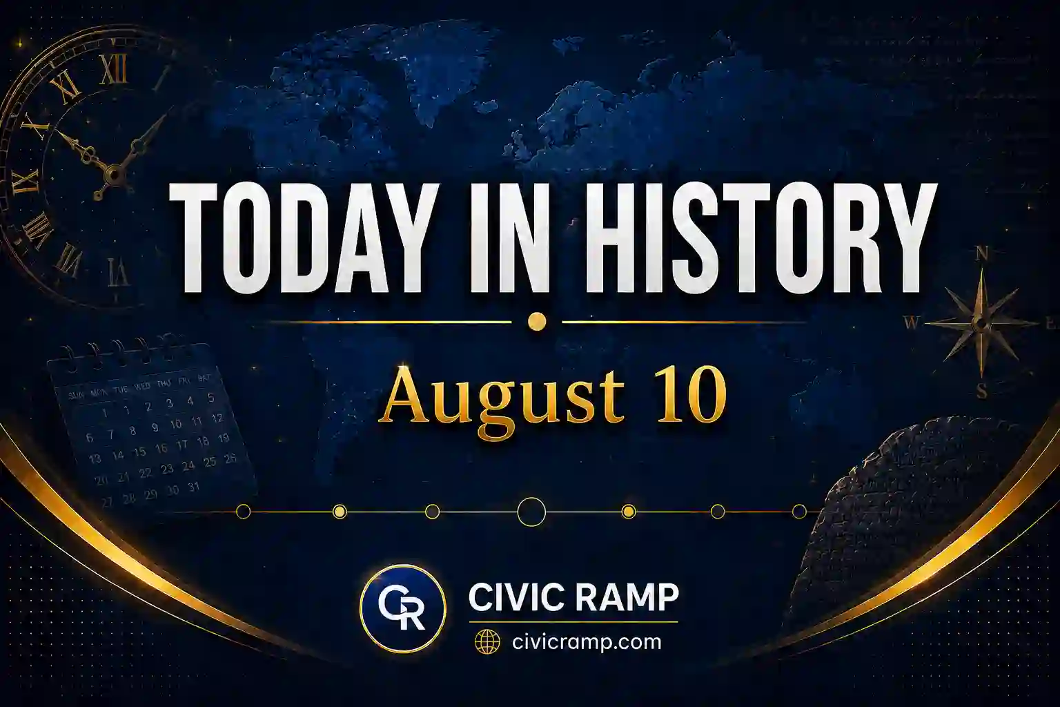 Today in History August 10 featuring important historical events, famous birthdays, national and international days.