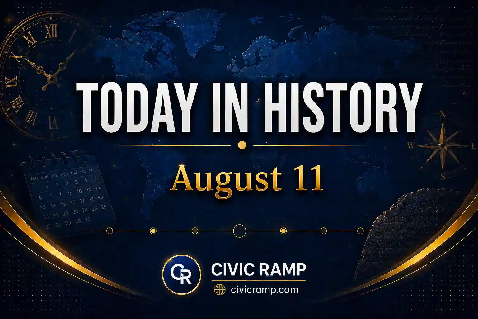 Today in History August 11 featuring important historical events, famous birthdays, national and international days.