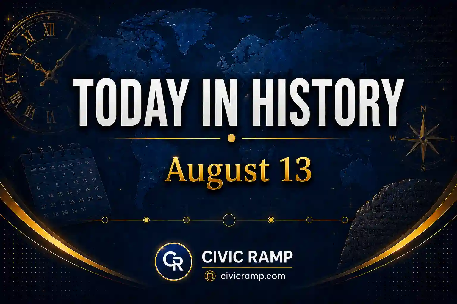 Today in History August 13 featuring important historical events, famous birthdays, national and international days.