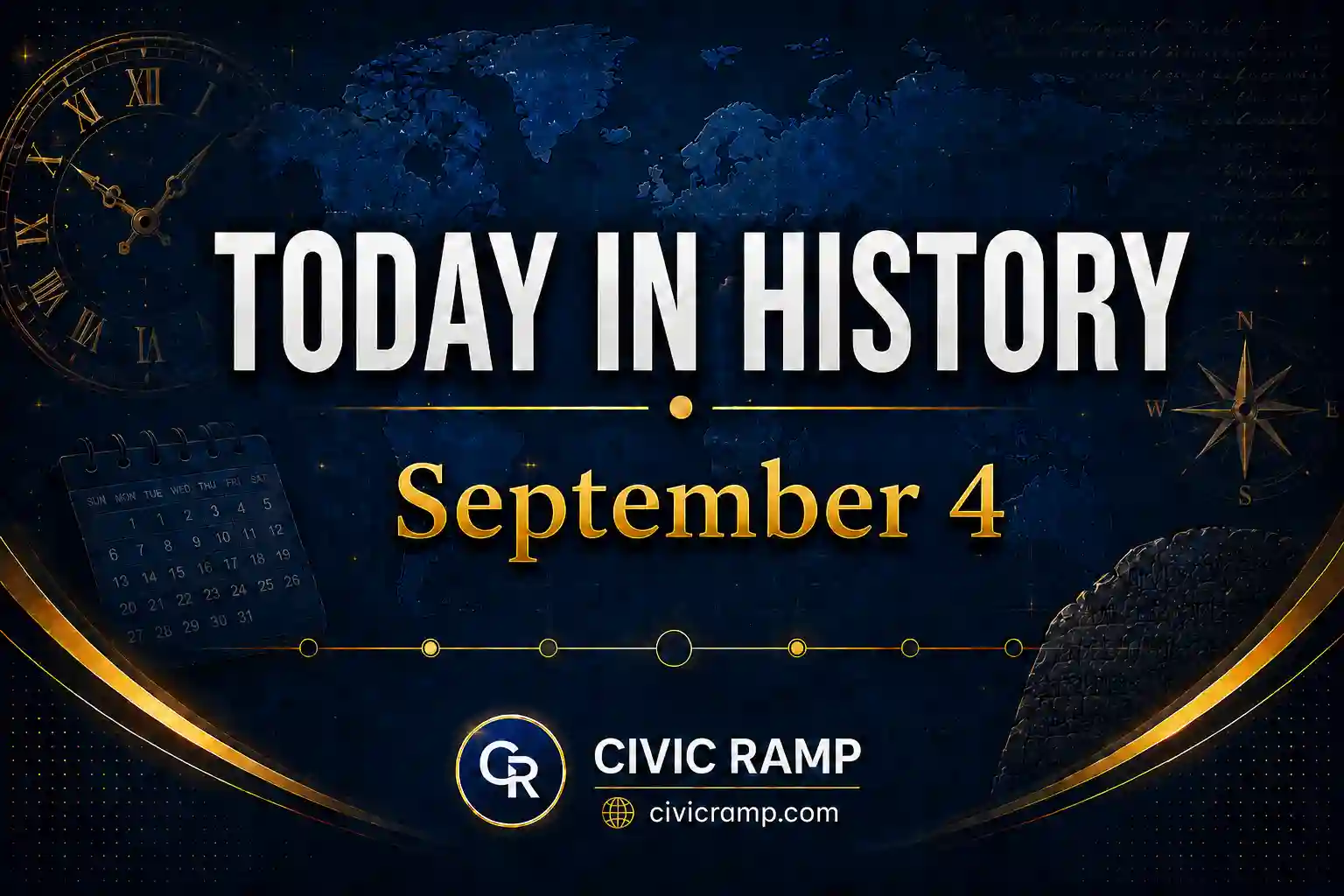 Today in History September 4 featuring important historical events, famous birthdays, national and international days.