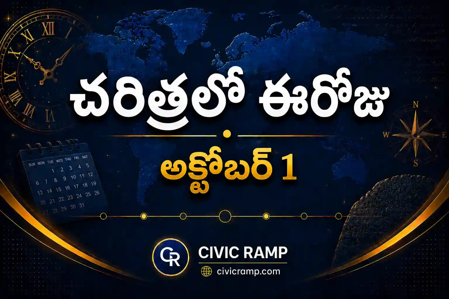 చరిత్రలో ఈరోజు —  అక్టోబర్ 1: ముఖ్య సంఘటనలు, ప్రముఖుల జననాలు, జాతీయ & అంతర్జాతీయ దినోత్సవాలు