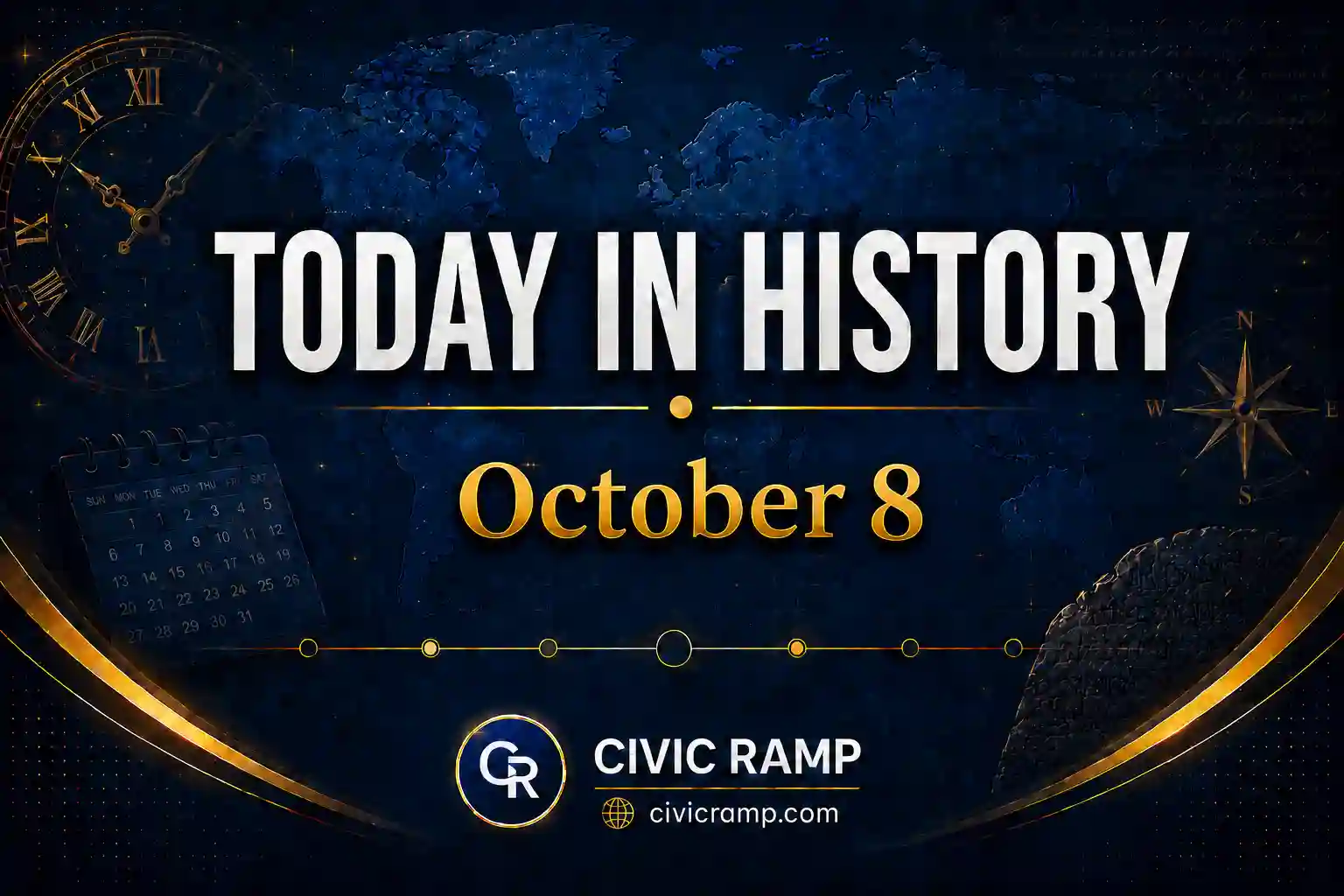 Today in History October 8 featuring important historical events, famous birthdays, national and international days.